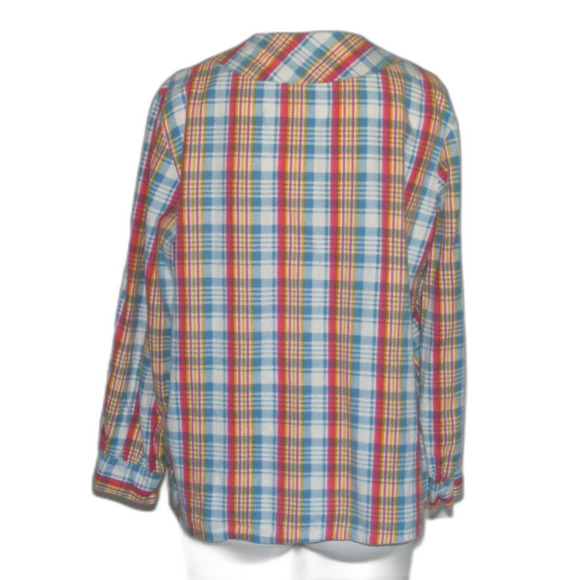 SAIL Flannel Blouse, 36 M/L Plaid, Long sleeve, Vintage Sears - Picture 4 of 5